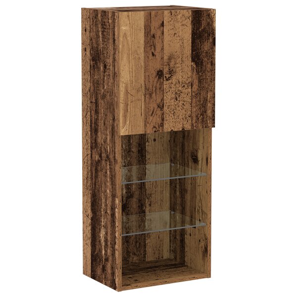 Meuble TV vidaXL avec lumières LED en vieux bois 40 5x30x102 cm
