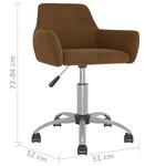 vidaXL Chaises pivotantes à manger lot de 6 Marron Velours