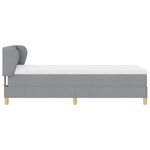 vidaXL Lit à Ressorts avec Matelas Crème 90x200 cm Tissu Gris clair