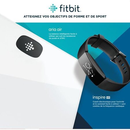Fitbit Kit Bracelet D'activités Inspire Hr + Balance Intelligente Aria Air  à Prix Carrefour