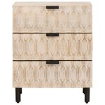 vidaXL Cabinet de chevet Blanc 50 x 33 x 62 cm Bois de mangue massif