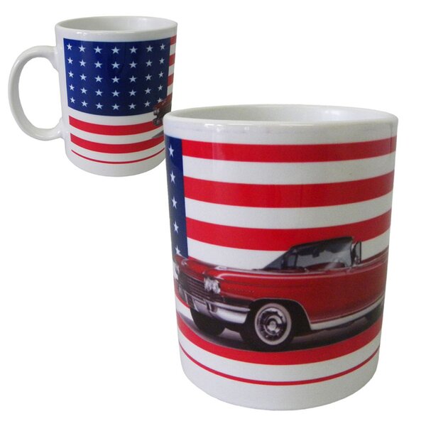 Tasse en céramique voiture américaine rouge by cbkreation