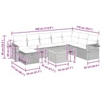 vidaXL Salon de jardin 9 Pièces avec coussins gris résine tressée