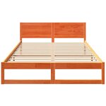 vidaXL Cadre de lit Marron ciré Bois de pin massif 150 x 200 cm