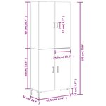 vidaXL Buffet haut Chêne sonoma 69 5x34x180 cm Bois d'ingénierie