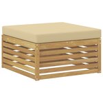 vidaXL Ensemble de canapés d'extérieur 4 pc Blanc et Beige Polyester