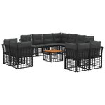 vidaXL Ensemble de canapés d'extérieur 12 pc Noir et Gris foncé