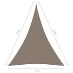 vidaXL Voile de parasol tissu oxford triangulaire 3x4x4 m taupe