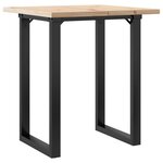 vidaXL Table à manger cadre en O 70x70x75 5cm bois de pin massif fonte