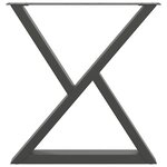vidaXL Pieds de table à manger 2 pièces Anthracite 80 x (72-73 3) cm Acier