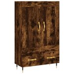 vidaXL Buffet haut chêne fumé 69 5x31x115 cm bois d'ingénierie