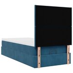 vidaXL Cadre de lit ottoman avec matelas bleu foncé 100x200 cm velours