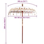 vidaXL Parasol balinais Crème 185 x 185 x 260 cm