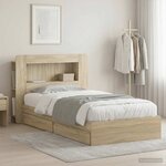 vidaXL Cadre de lit avec rangement Chêne Sonoma 90 x 190 cm