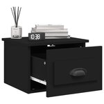 vidaXL Table de chevet murale noir 41 5x36x28 cm