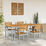 vidaXL Ensemble de salle à manger pour jardin 5 Pièces Gris et marron