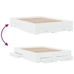 vidaXL Cadre de lit avec tiroirs sans matelas blanc 135x190 cm