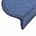 vidaXL Tapis d'escalier 30 pièces 56 x 17 x 3 cm Bleu Demi-rond