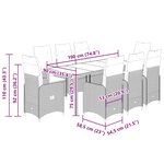 vidaXL Ensemble de bistro de jardin 9 Pièces coussins beige poly rotin