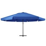 vidaXL Parasol de jardin avec mât en aluminium 600 cm bleu azuré