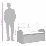 vidaXL Sofa de jardin 2 places avec rangement et coussins marron en poly rattan