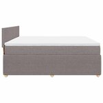 vidaXL Sommier à lattes de lit avec matelas Taupe 200x200 cm Tissu