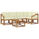 vidaXL Ensemble de canapés d'extérieur 6 Pièces Naturel et Crème