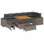 vidaXL Ensemble de canapé de jardin 9 Pièces Gris 100 x 100 x 71 cm