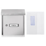 Boîte aux lettres en acier inoxydable porte  mur et portail. V4097  Fente de 23 x 4 cm