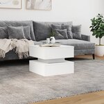 vidaXL Table basse avec lumières LED blanc 50x50x40 cm