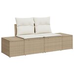 vidaXL Ensemble de Canapés de Jardin 6 Pièces avec Coussins Beige Rattan Poly