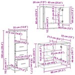 vidaXL Ensemble de mobilier de salle de bain 3 Pièces Bois Ancien