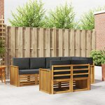 vidaXL Ensemble de canapé d'angle 7 Pièces Naturel et Anthracite