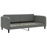 vidaXL Lit de jour avec gigogne et matelas gris foncé 90x200 cm tissu