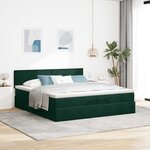 vidaXL Cadre de lit ottoman avec matelas vert foncé 200x200 cm velours