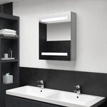 vidaXL Armoire de salle de bain à miroir LED Gris béton 50x14x60 cm