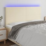 vidaXL Tête de lit à LED Crème 200x5x118/128 cm Similicuir