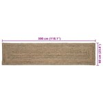 vidaXL Tapis Naturel et noir 60 x 300 cm Jute