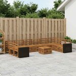 vidaXL Ensemble de canapés d'extérieur 11 Pièces Naturel