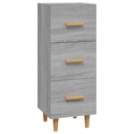 vidaXL Buffet Sonoma gris 34 5x34x90 cm Bois d'ingénierie