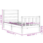 vidaXL Cadre de lit sans matelas noir bois de pin massif