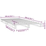 vidaXL Lit de palette blanc 100x200 cm bois de pin massif