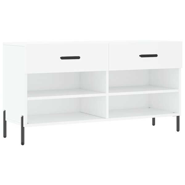 vidaXL Banc à chaussures blanc 102x35x55 cm bois d'ingénierie