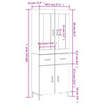 vidaXL Buffet haut Chêne sonoma 69 5x34x180 cm Bois d'ingénierie