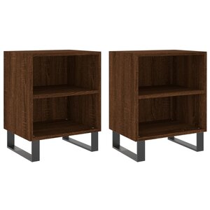 vidaXL Tables de chevet 2Pièces chêne marron 40x30x50cm bois d'ingénierie