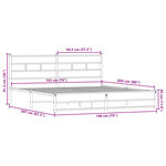 vidaXL Cadre de lit en métal sans matelas chêne fumé 193x203 cm