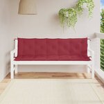 vidaXL Coussins de banc de jardin 2 Pièces rouge bordeaux tissu Oxford