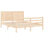 vidaXL Cadre de lit avec tête de lit 160x200 cm bois massif