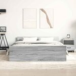 vidaXL Cadre de lit sans matelas sonoma gris 120x190 cm