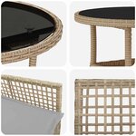 vidaXL Ensemble de salle à manger pour jardin 5 Pièces Beige Poly rotin